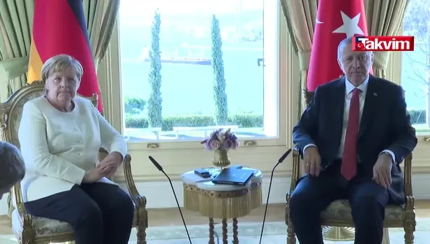 Başkan Erdoğan Angela Merkel'i kabul etti