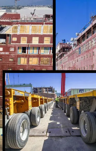 Yalova'da inşa edilen iki dev gemi 1600 lastik üzerinde denize taşındı