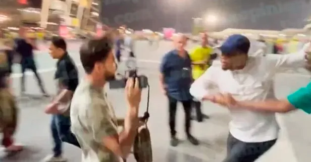 2022 Dünya Kupası'nda efsane futbolcu Samuel Eto'dan skandal hareket! YouTuber'ın yüzünü tekmeledi