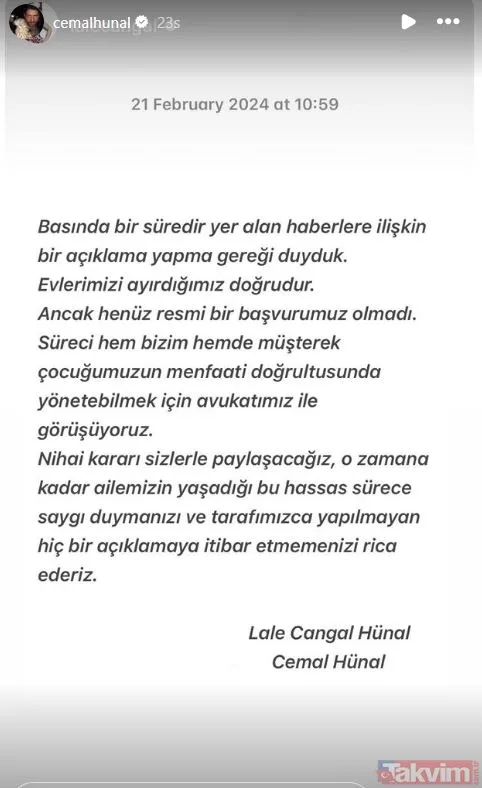 İşte ünlü çiftin yaptığı o açıklama...