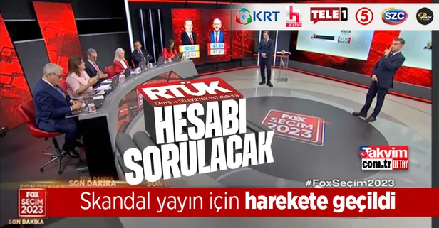 RTÜK hepsini inceliyor! FOX TV, HALK TV, TELE 1, KRT, TV 5, FLASH HABER ve SZC TV: "Milletimizi küçük düşürmeye çalışanların bu tutumlarına sessiz kalmayacağız"