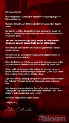 Hakan Çalhanoğlu’dan bir Galatasaray açıklaması daha!