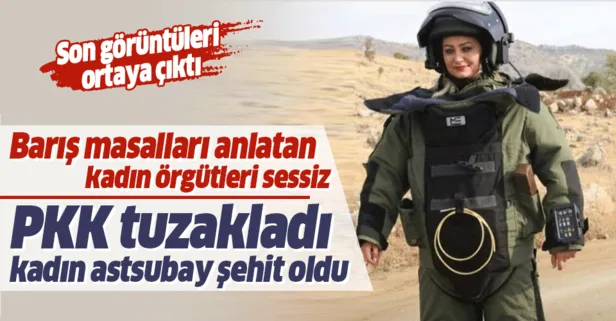 Şehit kadın bomba imha uzmanının son görüntüsü
