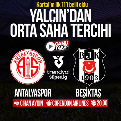 Beşiktaş’ın Antalyaspor maçı ilk 11’i belli oldu