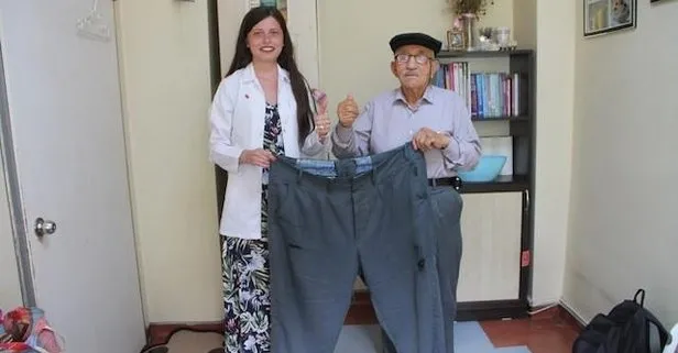 72 yaşındaki Cuma Sarıtaş çocuklarına inat 41 kilo verdi