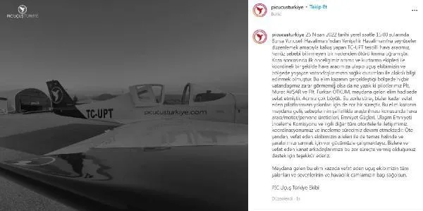 Bursa'da düşen tek motorlu uçağın bağlı olduğu hava yolu şirketinden açıklama: Uçak kazasının sebebi şeffaf bir şekilde araştırılıyor-2