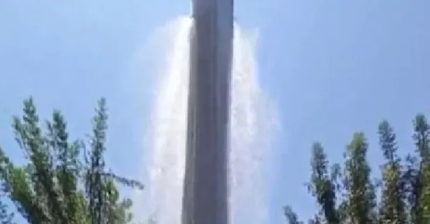 Sancaktepe'de İSKİ'nin borusu patlayınca yollar adeta şelaleye döndü