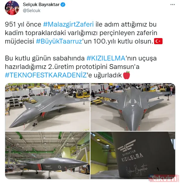 Selçuk Bayraktar'dan heyecanlandıran paylaşım! KIZIELMA Samsun'a gönderildi - 5