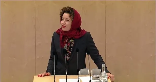 Avusturyalı vekil Martha Bissmann başörtü yasağını protesto edip Meclis’te başörtüsü taktı-1