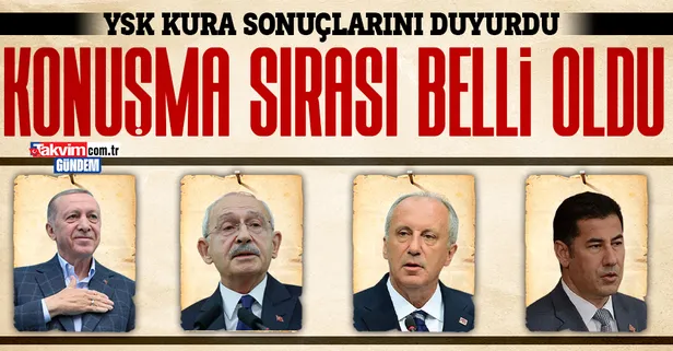 Cumhurbaşkanı adaylarının TRT'deki propaganda konuşma sırası belli oldu