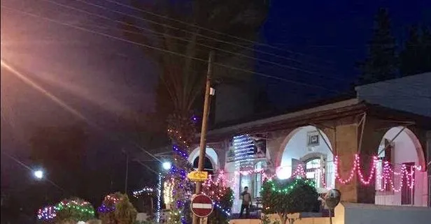 Girne'de skandal! Camiyi böyle süslediler