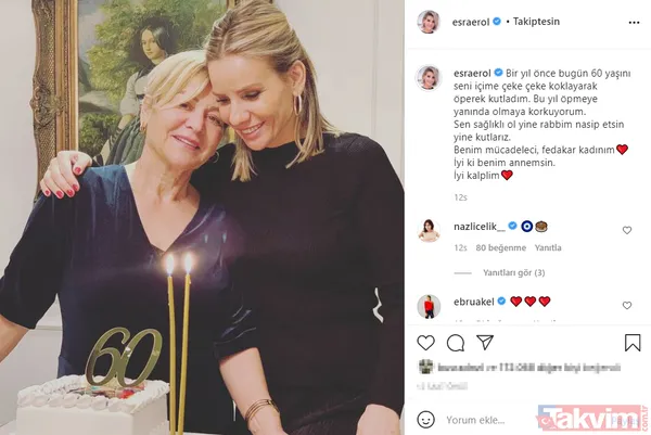 Esra Erol 'bu yıl öpmeye yanında olmaya korkuyorum' dedi annesini yeni yaşını kutladı! Esra Erol'un büyük oğlu aynı anneannesi... - 2