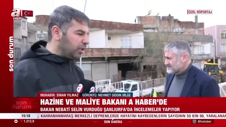 Bakan Nureddin Nebati deprem bölgesinde A Haber'e konuştu!