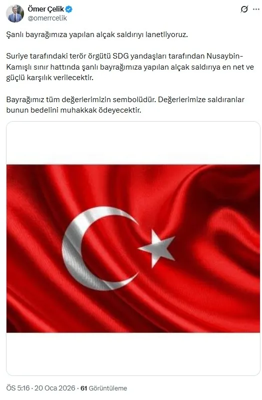 YPG'liler Nusaybin hududunda Türk bayrağına el uzattı! Kabine, AK Parti ve MSB'den peş peşe mesajlar: Kalleş saldırı cezasız kalmayacak-5