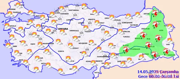Kuvvetli Rüzgarlar Ve Sis Rüzgarın Marmara Bölgesi'nde Kuzey Ve Kuzeydoğu Yönlerden Kuvvetli Olarak (40-60 Km/Saat) Esmesi Bekleniyor. Doğu Akdeniz, Doğu...
