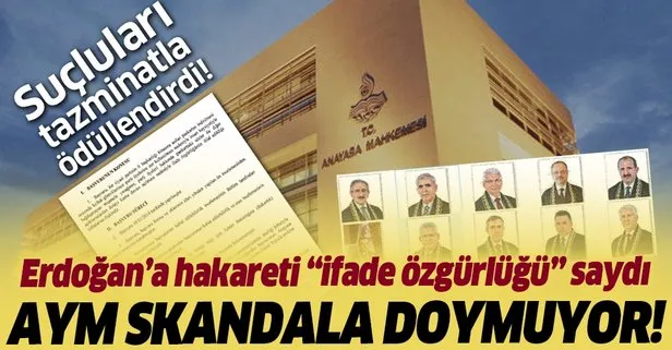 Anayasa Mahkemesi’nden skandal karar! Cumhurbaşkanına hakareti ifade özgürlüğü saydı