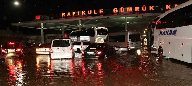 Kapıkule Gümrük Sahası’nda sel baskını