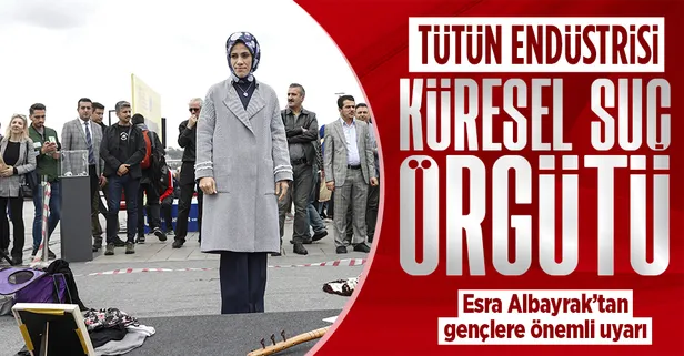 Üsküdar Meydanı'nda 'sigara karşıtı' çarpıcı etkinlik! Esra Albayrak: Tütün endüstrisi küresel suç örgütüdür