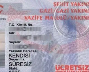 Gaziye, şehit yakınına yeni kart