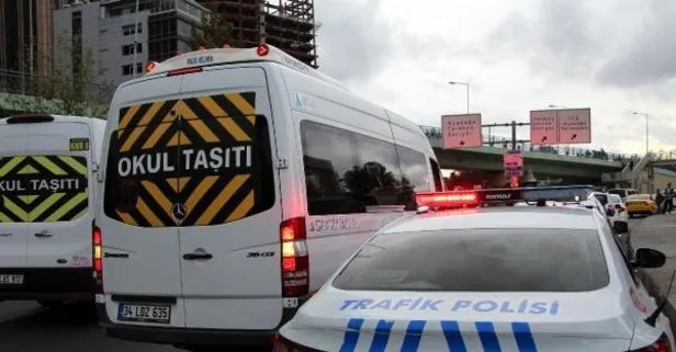 İstanbul’da okul servislerine denetim! Sürücülere ’dur’ lambası cezası kesildi