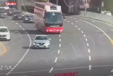 CHP otobüsüyle polise saldırı anı kamerada