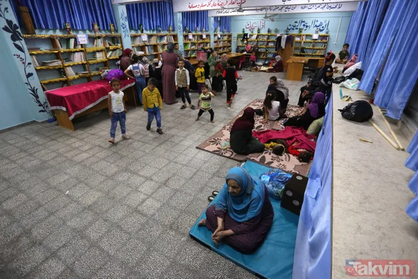 SON DAKİKA: Filistinli aileler çocuklarını İsrail bombalarından korumak için okullara sığındı - 17