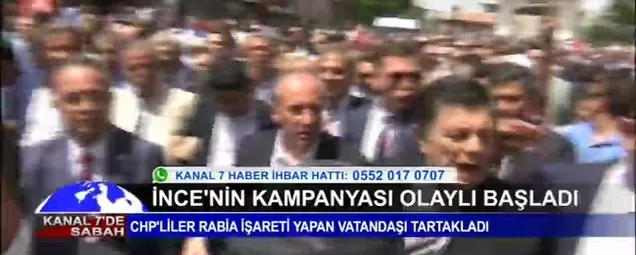 CHPliler ‘Rabia’ işareti yapan vatandaşa saldırdı