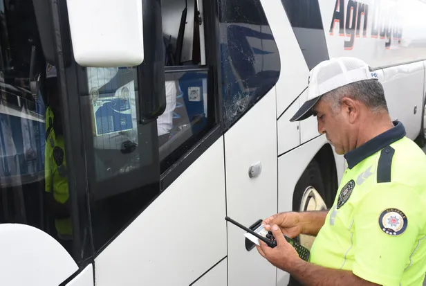 Kırıkkale polisinden otobüslerde 'takograf' denetimi-2