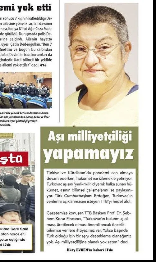 TTB Başkanı Şebnem Korur Fincancı yerli aşı TURKOVAC'ı bu kez PKK paçavrasında kötüledi-3