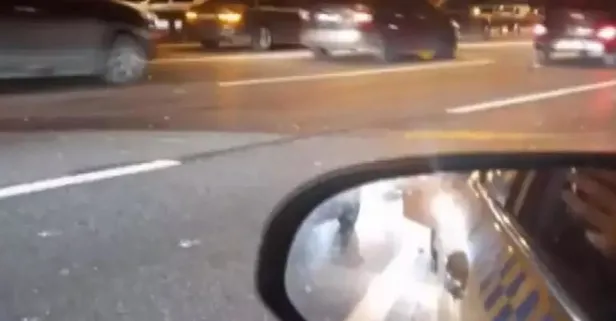 Makas atan maganda 7 aracın kaza yapmasına sebep oldu! Korkunç anlar araç içi kamerasında