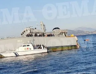 Yunan gemisi canlı yayında sulara gömüldü