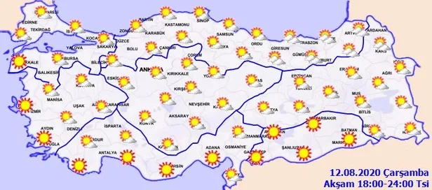 HAVA DURUMU | Meteorolojiden o illere sağanak uyarısı | 12 Ağustos 2020 hava nasıl olacak?-4