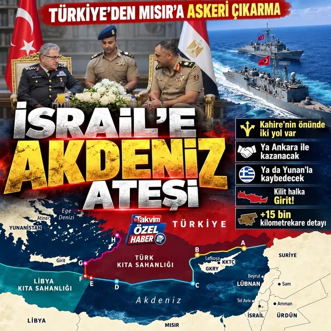 Türkiyeden Mısıra Akdeniz çıkarması! Kahirenin önündeki iki yol: Ya Ankara ile kazanacak ya da İsrail-Yunana uyup kaybedecek
