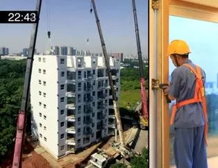 Çin’de 28 saatte 10 katlı bina inşa edildi