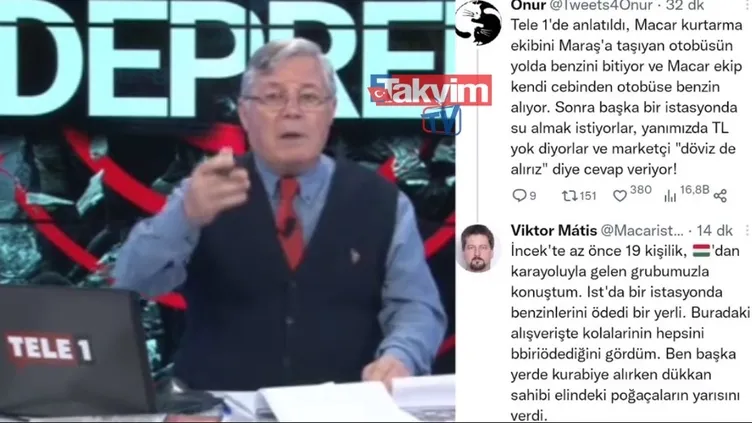 ''EURO verebilirsiniz'' TELE 1 canlı yayınında deprem provokasyonu! Macar Büyükelçi yalanı ifşalayıp deşifre etti!