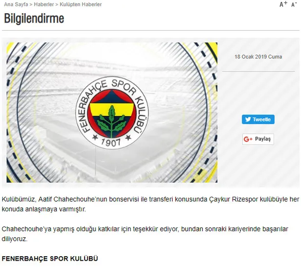 Fenerbahçe'de Aatif Chahechouhe Çaykur Rizespor'a transfer oldu-1