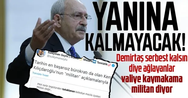 Bakan Soylu: Vali ve kaymakamlara militan diyen Kemal Kılıçdaroğlu hakkında suç duyurusunda bulunulacak!