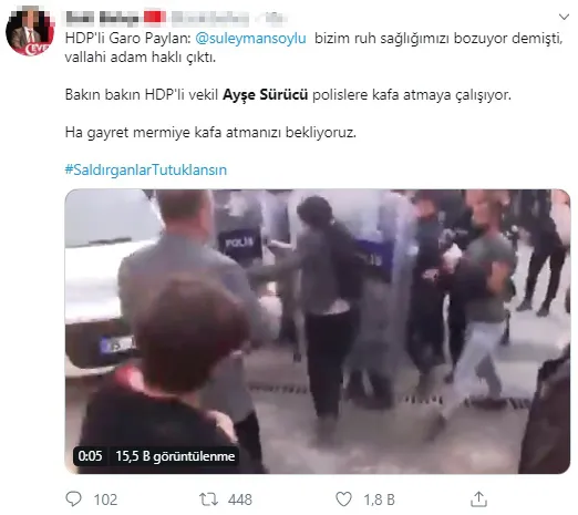 Polis kalkanına kafa atan HDP'li Ayşe Sürücü alay konusu oldu!-8