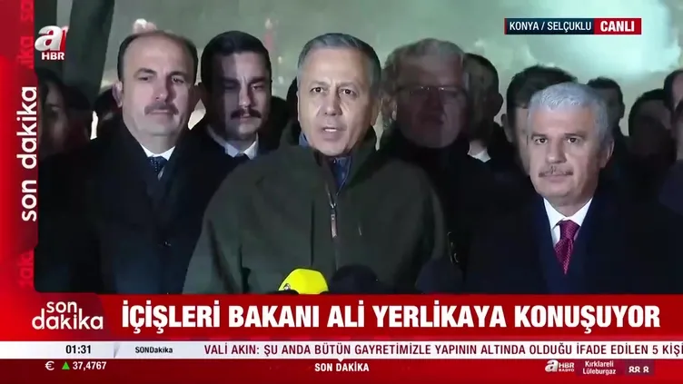 Ali Yerlikaya Konya’da olay yerinden açıklamalarda bulundu: Enkazda 3 kişinin daha olduğunu düşünüyoruz