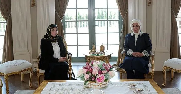 Son dakika: Emine Erdoğan, Fayiz es-Serrac’ın eşi Nadia Reffat ile bir araya geldi