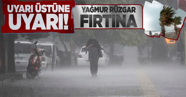 Meteoroloji bölge bölge uyardı! Bardaktan boşalırcasına yağacak! Fırtına, rüzgar ve gök gürültülü yapmur...