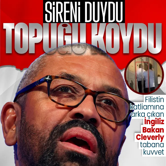 İsraildeki İngiltere Dışişleri Bakanı Cleverly, siren seslerini duyunca sığınağa koştu