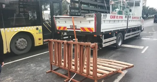 Son dakika: Esenyurt'ta İETT otobüsüne kamyonet çarptı