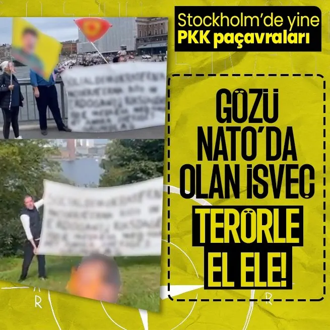 İsveçte terör örgütü PKK yandaşlarından yeni provokasyon! Başkan Erdoğanı hedef aldılar elebaşı Öcalan posterleri taşıdılar