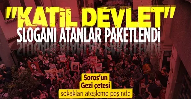 Taksim’de ’Gezi davası’ bahanesiyle sokaklara dökülüp ’katil devlet’ sloganları atan provokatörlere gözaltı