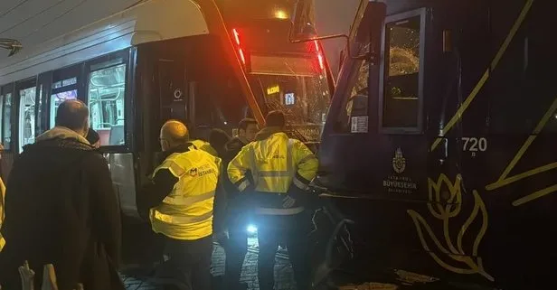 SON DAKİKA I İstanbul’da iki tramvay çarpıştı!