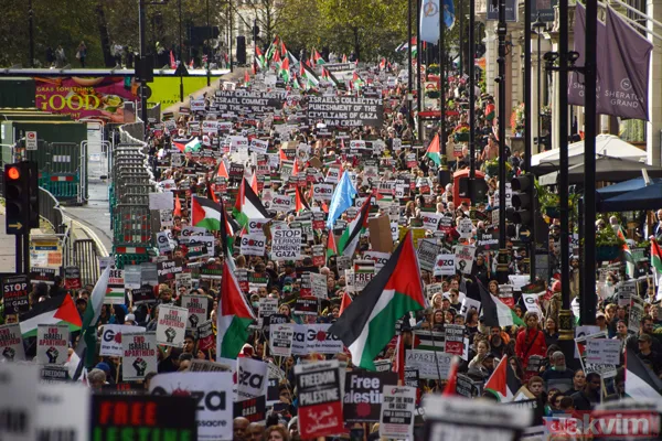 Katil İsrail'in katliamına dünyanın dört bir yanından tepki! Londra, ABD, Tunus, Yemen, İspanya... - 5