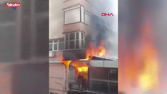 Mecidiyeköy'de kafe yangın | VİDEO