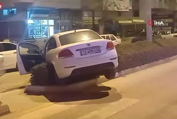 Çorum'da alkollü sürücü refüje çıktı