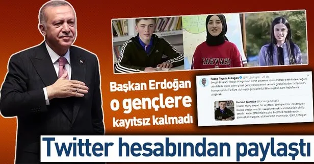 Başkan Erdoğan, liseli gençlerin İstiklal Marşı paylaşımına Twitter’dan yanıt verdi